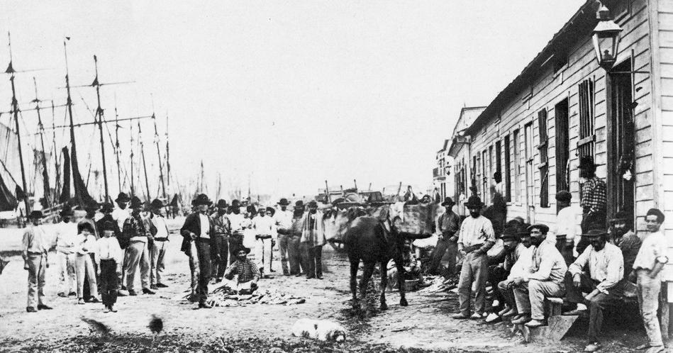 Gruppo di pescatori genovesi a La Boca, nel 1900